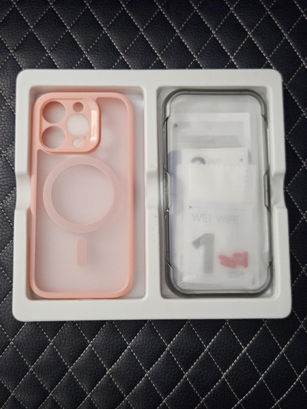 ESR iPhone 16 Pro Case Frosted Pink Matte MagSafe Screen Protector Bundle